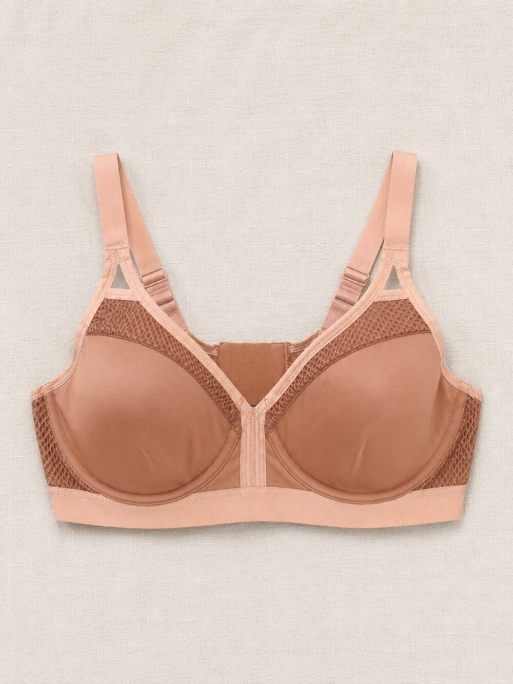 ZeroBound NWT Sports Bra 34C Milk Coffee Underwire High Impact Full Coverage